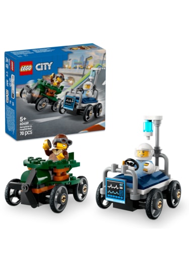 LEGO® City Uçak, Hastane Yatağına Karşı Yarış Arabası Paketi 60459 - 5 Yaş Üzeri Çocuklar için Yaratıcı Oyuncak Yapım Seti (70 Parça)