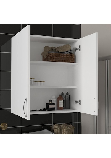 Dekorister Benito Çamaşır Makinesi Üst Dolabı Beyaz Çok Renkli