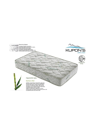 Kupons Bamboo Ortopedik Yaylı Bebek Yatak 90 x 190 CM