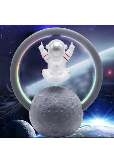 Manyetik Astronot Tasarımlı Bluetooth Hoparlör Gece Lambası Şarjlı Dokunmatik-1760 Çok Renkli