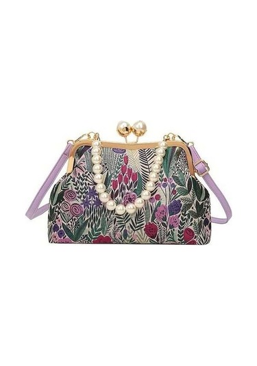 Trendooze Zarif Çiçekli Çapraz Çanta Yeşil Moda Harekete Geçirin Yeşil