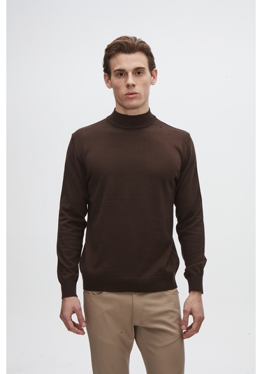 Ds Damat Regular Fit Kahverengi Pamuk Karışımlı Yarım Balıkçı Triko Kazak 5hf06ort16275 Kahve