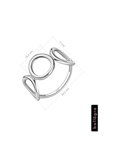 Ballagra Geniş Kadın Yüzüğü 925 Ayar Gümüş Yuvarlak Parmak Halkası 137770881 Gri