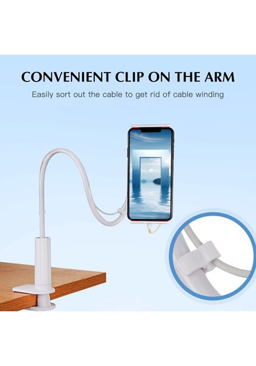 Xiyyadms 100cm Uzun Alüminyum Telefon Tutucu: 360 Döner, Kaymazsız, Çift Klemeli, Masa/yatak Üstü, Canlı Yayın Ve Boyun Ağrısı Önleyici Siyah Siyah