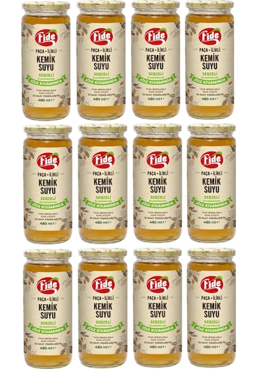 Fide Paça + İlikli Kemik Suyu Jöle Kıvamında Sebzeli 12 x 480 ML