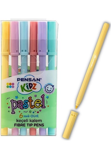 Keçeli Kalem 6 Lı Pastel Renkler Pensan Pastel Keçeli Kalem 1 Pak