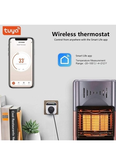 Besthome1 Priz Programlanabilir Akıllı Wifi Termostat, Mini Sıcaklık Ve Enerji Kontrol Cihazı