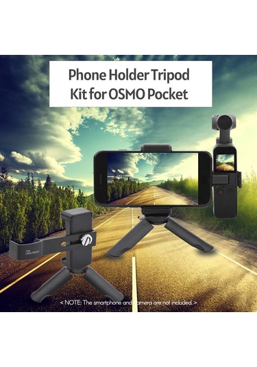 Reedark Djı Osmo Pocket İçin Cep Telefonu Tutucu, Kamera Klipsi Ve Mini Tripod Seti - Abs Malzeme, Siyah Renk