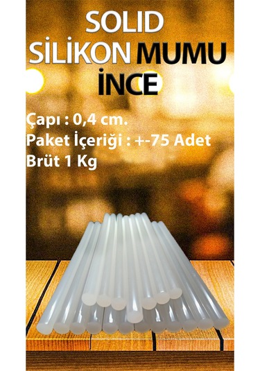 Sıcak Silikon Çubuğu İnce Tip 1 Paket Brüt 1 Kg Ağırlığında