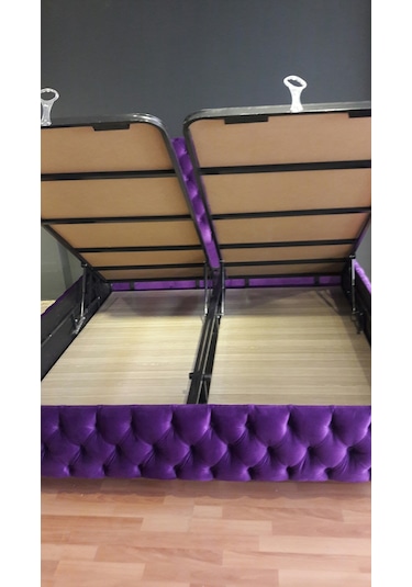 Nivabaza Çift Kişilik Sandıklı Baza Başlık Chester Purple Tüm Renklerde