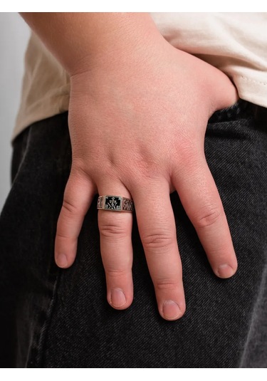 Monıchev Jewelry Gümüş Mühür 925 Ayar Ortodoks "kurtar Ve Muhafaza Et" 236355625 Gri