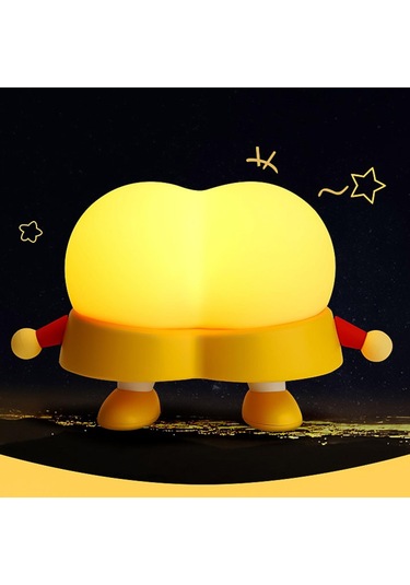 Homyl Başucu Çocuklar Komidin Için Led Gece Lambası Silikon Beyaz Çok Renkli