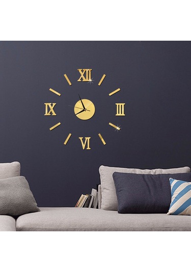 Qingmipy Modern 3d Yapışkan Duvar Saati - Dıy Dekor, Oturma Odası Ve Yatak Odası İçin Sessiz Tasarım Siyah Çok Renki