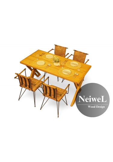 Neiwel Garden Sean Doğal Ahşap Bahçe Masa Ahşap