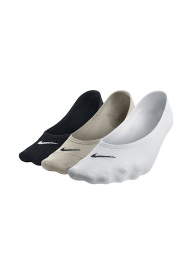 Nike Everyday Lightweight Women's Training Footie Socks 3lü Babet Çorap Beyaz Siyah Bej Beyaz - Siyah