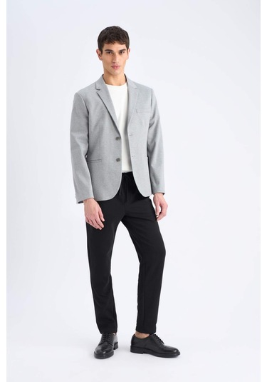 Defacto Slim Fit Dar Kesim Astarlı Blazer Ceket W9254az25spgr377 Gri