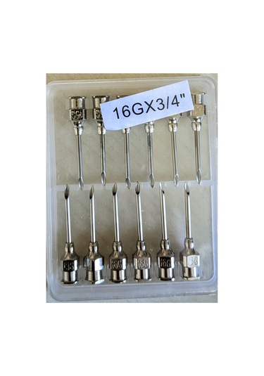 Muhtelif - Enjektör İğne Ucu Çelik 16g X 3/4" 1 Paket 12 Adet