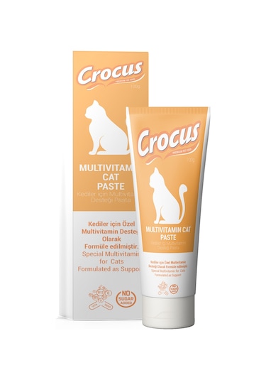 Crocus Kediler İçin Multivitamin ve Mineral Desteği Macun 100 G