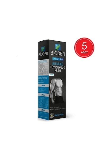 Bioder Erkekler İçin Bitkisel Tüy Dökücü Krem 5 x 100 ML
