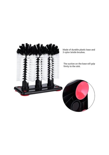 3'lü Vakumlu Cam Temizleme Fırçası Seti