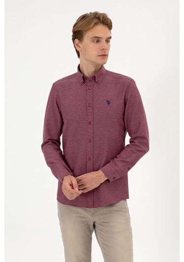 U.s. Polo Assn. Erkek Bordo Gömlek Basic 50316723-vr014 Bordo