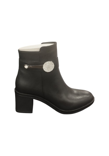 Ventes 9061512z Yandan Fermuarlı 6 Cm Kalın Topuk Günlük Kadın Bot Siyah