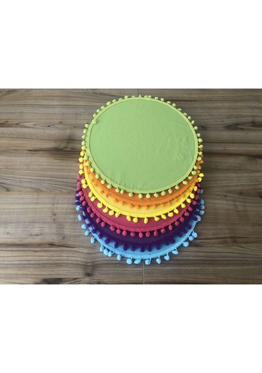 Karışık Renkli Ponponlu Supla 33 Cm Mdf Dahil 6adet Çok Renkli