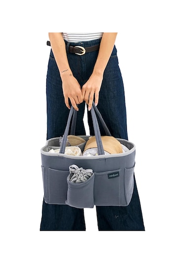 Miniboni Müslin Anne Organizer Çanta - Gri Standart Gri