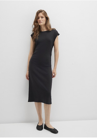 Mavi - Siyah Midi Elbise 1310776-900 Siyah