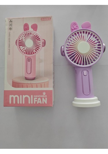 Mini El Fanı Büyük Boy Şarjlı Telefon Tutuculu Figürlü 3 Kademeli Taşınabilir Vantilatör Masa El Tipi Serinletici