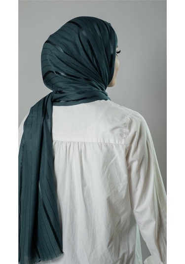 Zümrüt Çizgili Şal Viskon Kumaş Bursa Dolama 202110 37 Zümrüt