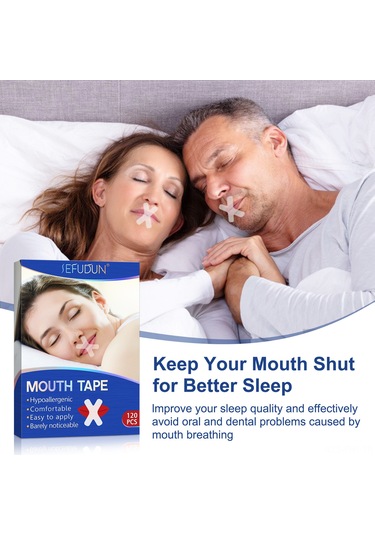 Hangfox Yetişkinler İçin Geceleyin Burun Solunumunu Sağlayan, Uyku Kalitesini Artıran, Hassas Cilt Dostu 120 Adet X Tipi Ağız Bandı