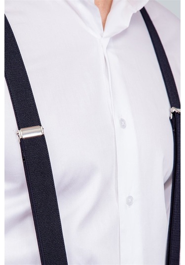 Tudors Düz Ince Erkek Pantolon Askısı Lacivert