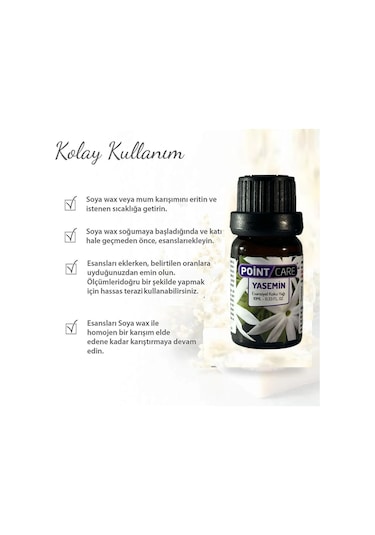 Point Care Vanilya Mum Esansı 10ml , Mum Koku Soya Wax Esansı