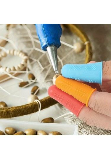 3 Parça Set Isıya Dayanıklı Silikon Parmak Koruyucuları - Kırmızı