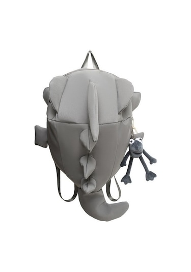 Merrigift Sevimli 3d Köpekbalığı Yaratıcı Canavar Sırt Çantası Gri