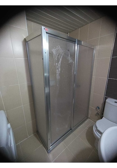 Nokta Duşakabin Teknesiz Mika Duşakabin Önden Girişli Yan Sabit Panel Şeffaf