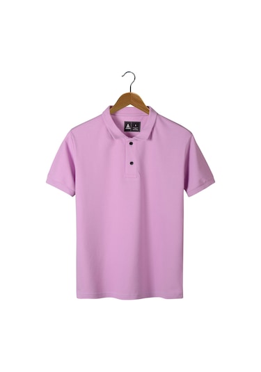 Erkek Lila Slim Fit Polo Yaka T-shirt Lila