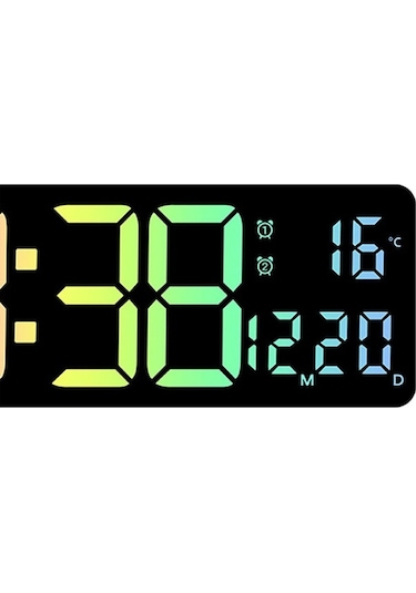 Didadodo Suntek Dijital Duvar Saati Sıcaklık Ve Tarih Hafta, Saatölçer Siyah