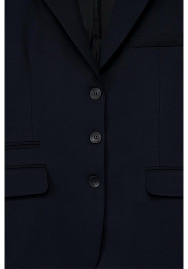 Thalure Kadın Lacivert Oversize Blazer Lacivert