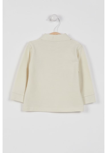 U.S. Polo Assn. Lisanslı Classic Uzun Kol Yakalı Bebek Sweatshirt - Ekru