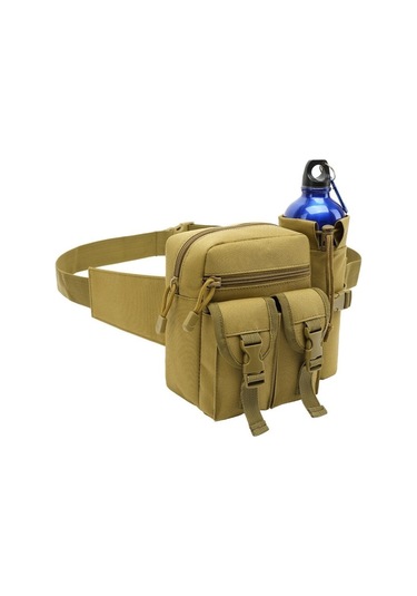 Sporcular İçin Fonksiyonel Bel Paketi - Koşu, Bisiklet Ve Dağcılıkta Kullanıma Uygun Su Geçirmez Cep Telefonu Çantalı Ergonomik Taktik Su Şişesi Taşıma Sistemi Kahverengi