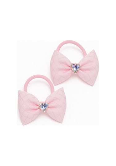 Fiyonklu Taşlı Kız Çocuk Toka 2li Pembe