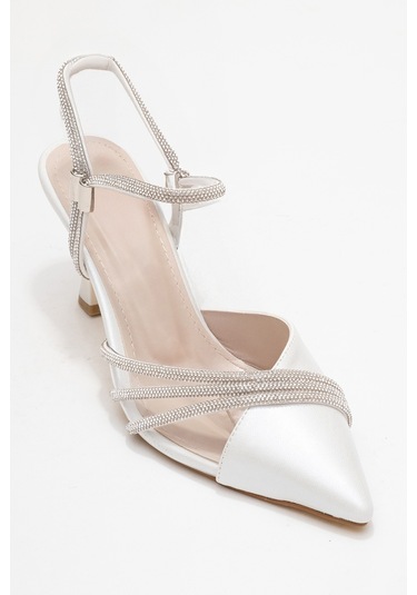 Lavıe Sedef Cilt Şerit Taşlı Kadın Abiye Ayakkabı Sedef