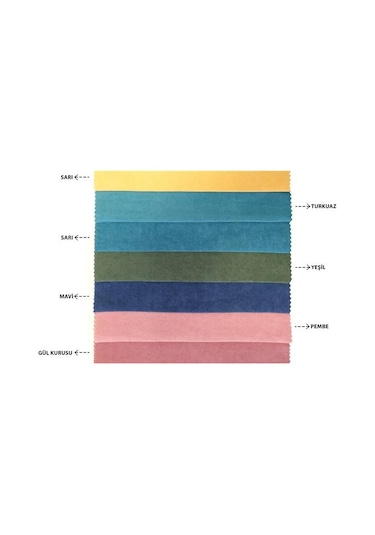 4'lü Kadife Dokulu Kırlent Kılıfı Mavi-1952 - Mavi