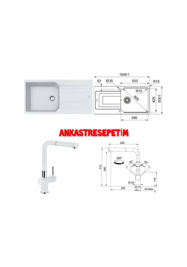 Franke Ubg 611-100 Bianco Eviye.Active Pl