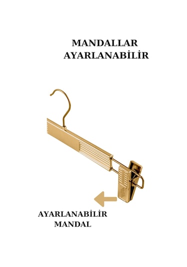 20 Adet Plastik Gold Kaplama Pantolon Askısı Etek Askısı Altın