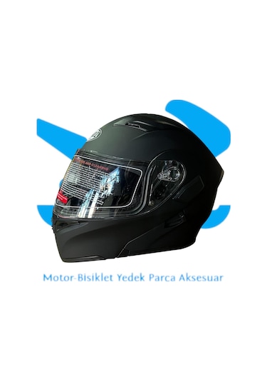 Çeneden Açılır Kask Siyah