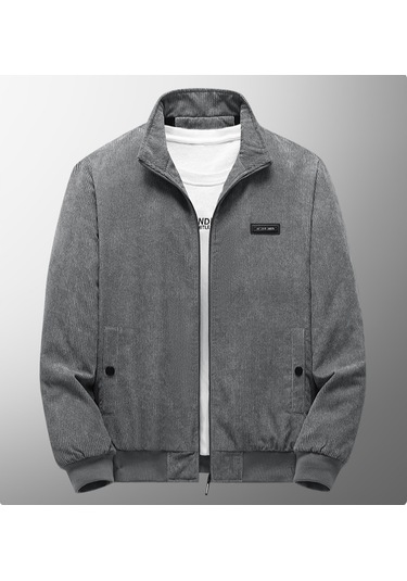 Erkekler İçin Kadife Ve Kalın Kumaşlı Rahat Bol Sıcak Ceket Siyah