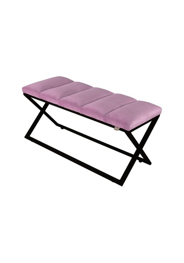 Varcera Black- Pembe Dilimli Model Puf & Bench & Koltuk & Oturma Bankı & Yatak Odası Önü